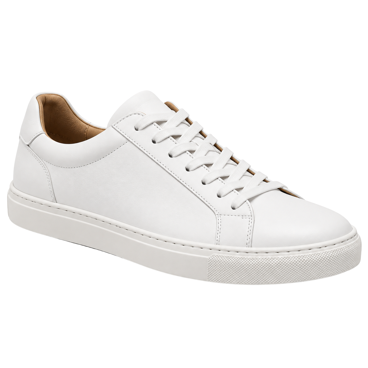 Premium Minimalist Leather Trainers – Classic White | QUENSLAUREN