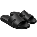 Premium Minimalist Leather Slide Sandals – Classic Black | QUENSLAUREN