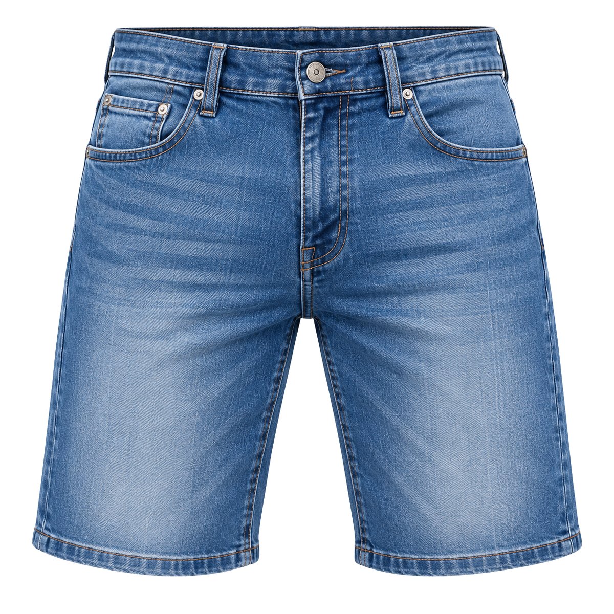 Premium Classic Denim Shorts – Mid Blue Wash | QUENSLAUREN